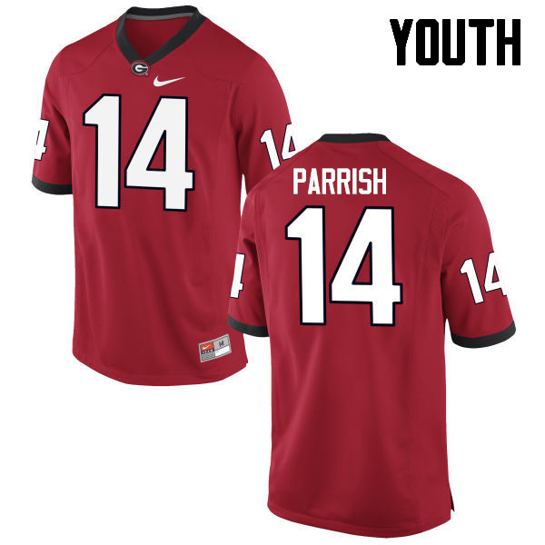 Georgia Bulldogs Youth Malkom Parrish #14 Red Stitched College UGA Football Jersey 23QV018WD